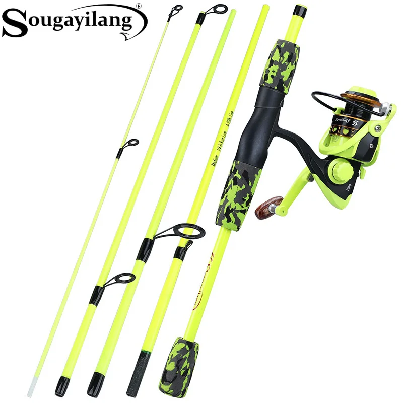 Fishing Rod Building Kit - Sougayilang Portable 5 Section Red/yellow Fishing